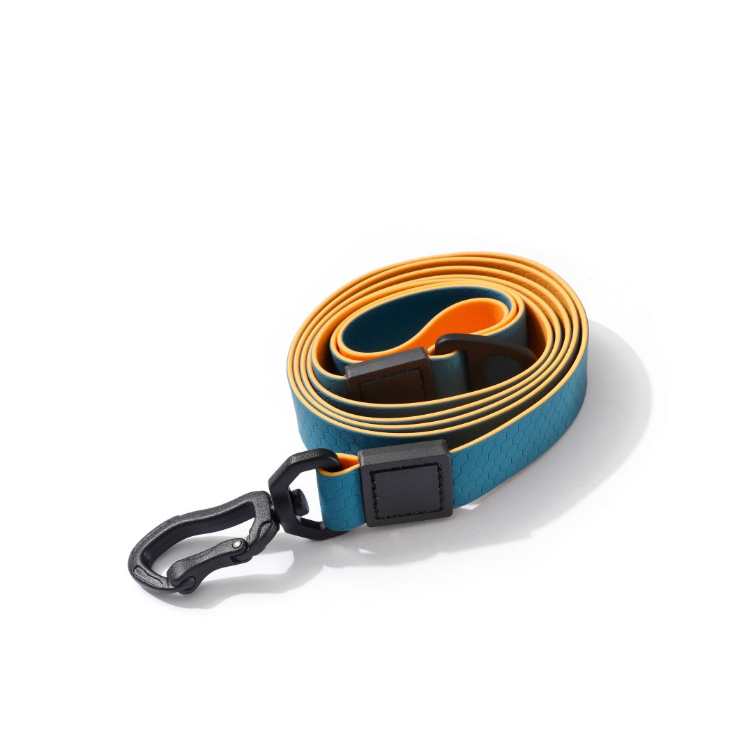 Lake Blue & Orange Embossed Dual-Color Leash