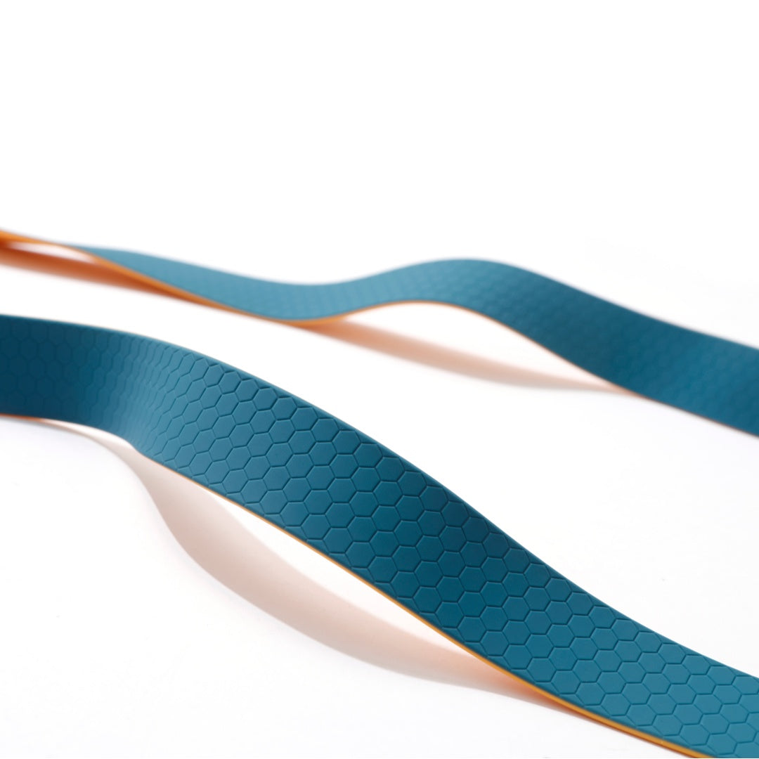 Lake Blue & Orange Embossed Dual-Color Leash