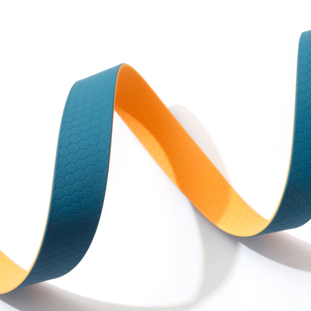 Lake Blue & Orange Embossed Dual-Color Leash