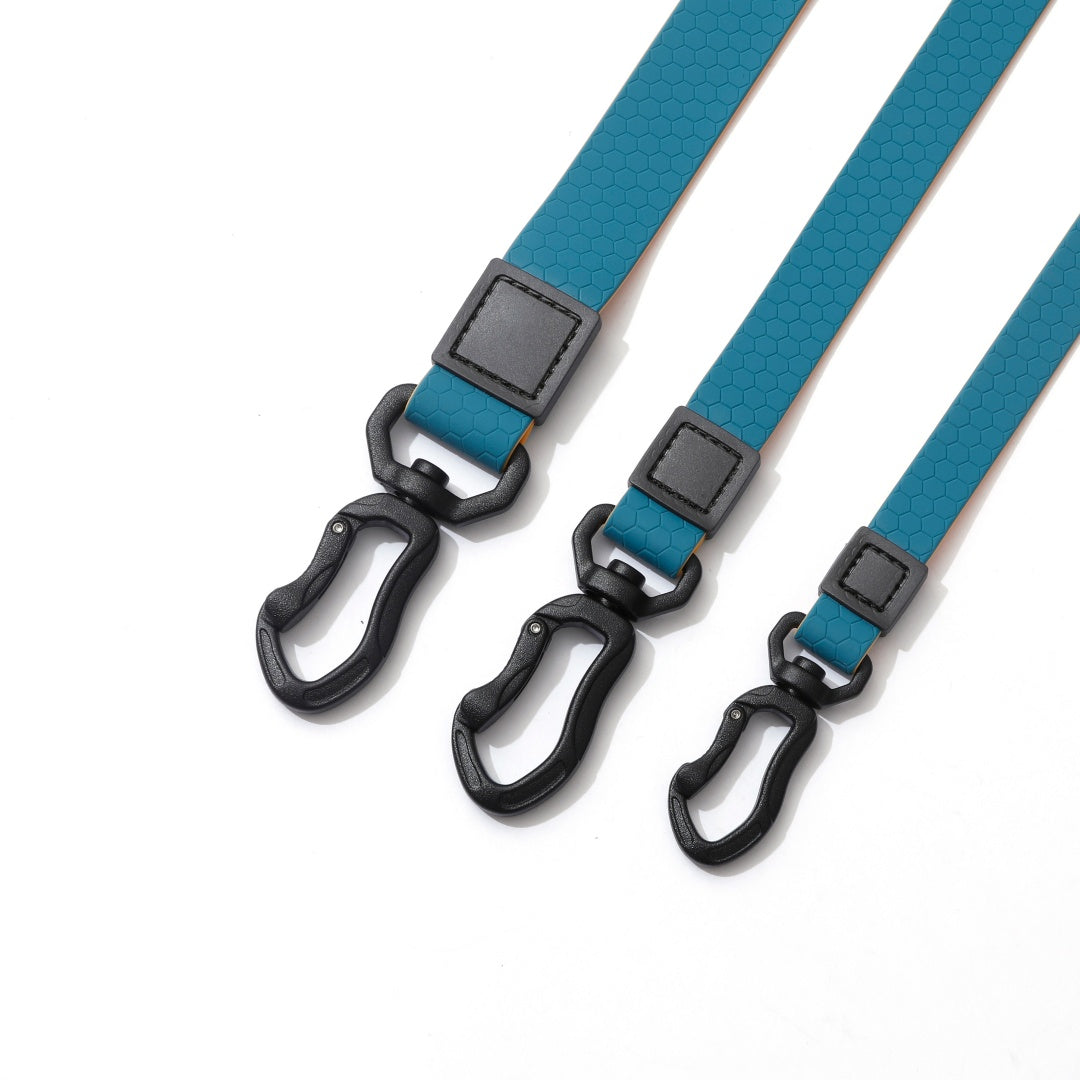 Lake Blue & Orange Embossed Dual-Color Leash
